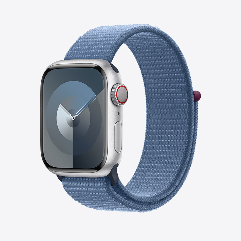 Apple Watch Series 9 Cellular 45mm Silver Alu Case w Winter Blue Sport Loop (DEMO)