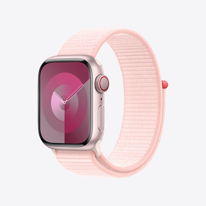 Apple Watch Series 9 Cellular 41mm Pink Alu Case w Light Pink Sport Loop (DEMO)