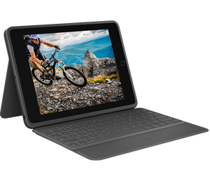 Logitech Rugged Folio Ultra-protective keyboard case with Smart Connector for iPad (7th, 8th and 9th gen) - Graphite - UK