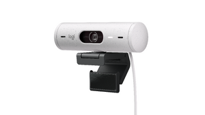 Logitech Brio 500 Full HD 1080p webcam w light correction, auto-framing, & Show Mode - Off White