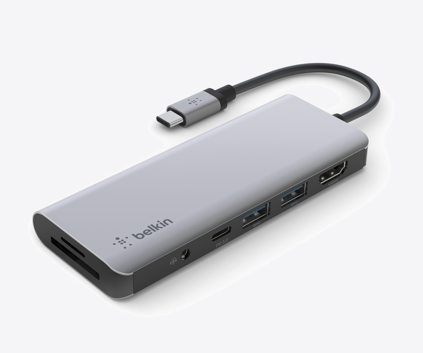 Belkin CONNECT USB-C 7in1 Multiport adapter - Grey