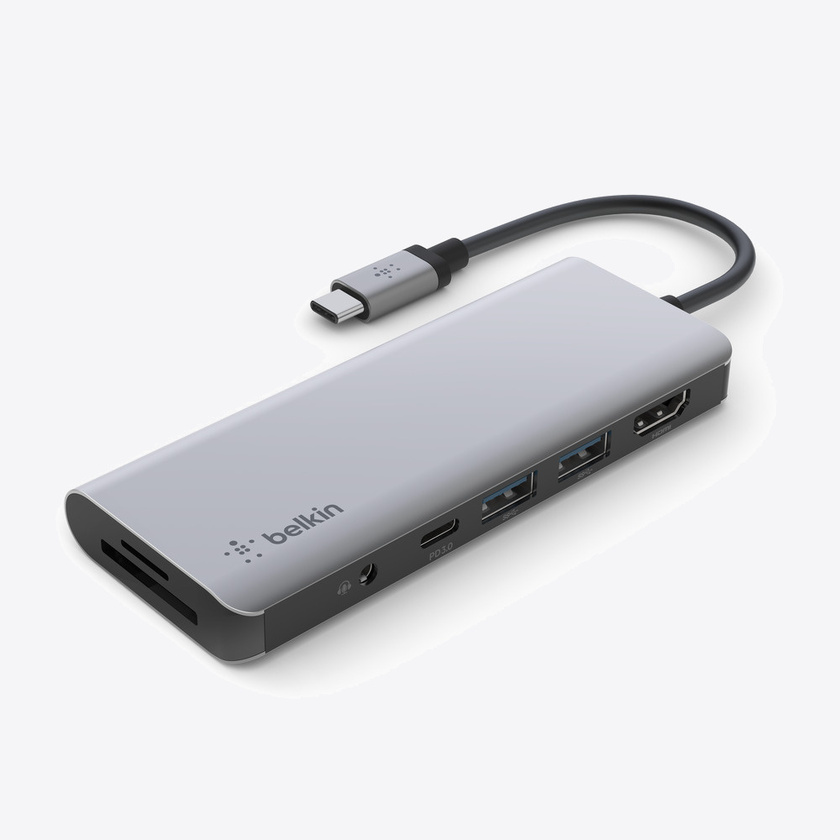 Belkin CONNECT USB-C 7in1 Multiport adapter - Grey