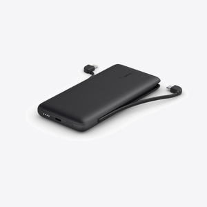 Belkin BOOST CHARGE Plus 10K USB-C Power Bank with Integrated Cables - Black
