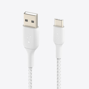 Belkin BOOST CHARGE USB-A to USB-C Cable, Braided - 2M - White
