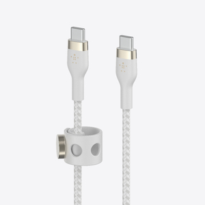Belkin BOOST CHARGE PRO Flex USB-C to USB-C 2.0, Braided Silicone Cable - 3M - White