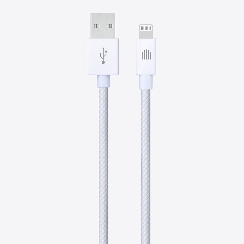 Dviced Cable USB-A to Lightning Nylon Textile 1,25m - White