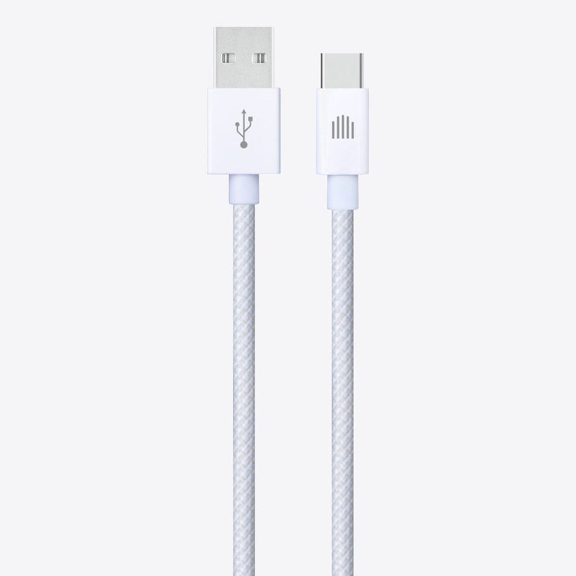 Dviced Cable USB-A to USB-C Nylon Textile 1,25m - White