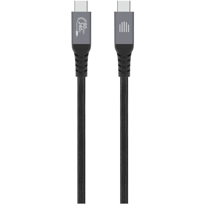 Dviced USB4 Braided Cable, 80 Gbps, 240 W, (Thunderbolt compatible), 1m - black