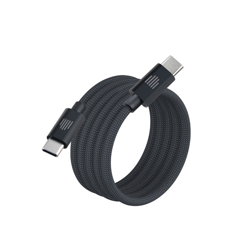 Dviced Magnetic Braided Cable USB-C to USB-C, 1,25m - dark grey
