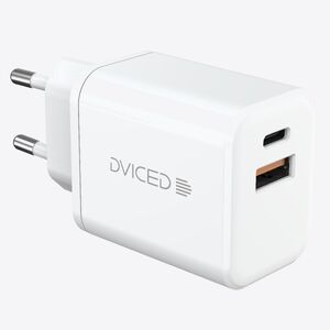 Dviced Wall charger 35W GaN 1 USB-A, 1 USB-C EU - White