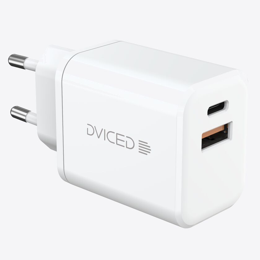 Dviced Wall charger 35W GaN 1 USB-A, 1 USB-C EU - White