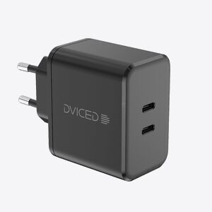 Dviced Wall charger 65W GaN 2 USB-C EU w cable - Black