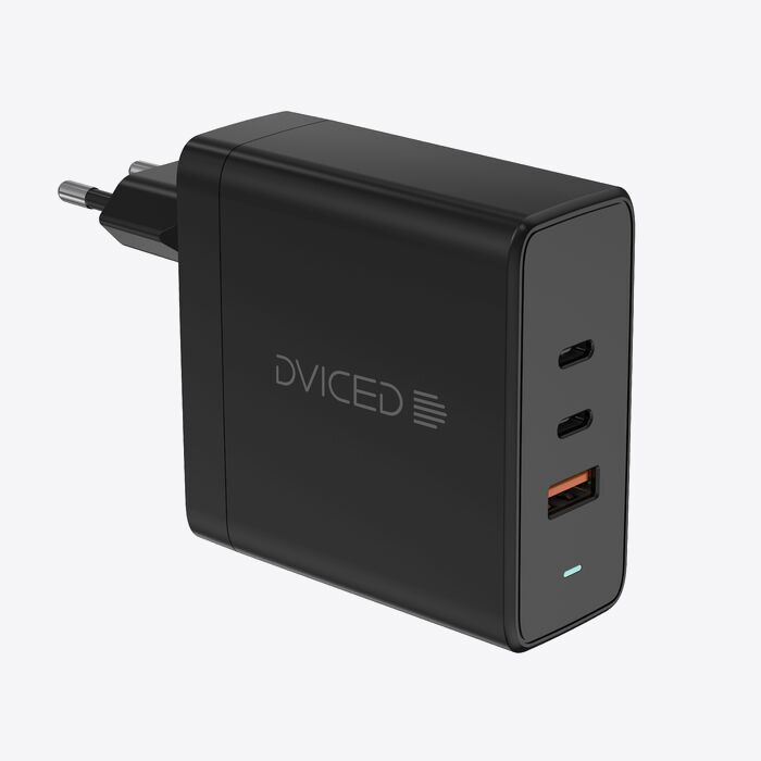 Dviced Wall charger 65W GaN 1 USB-A, 2 USB-C EU - Black