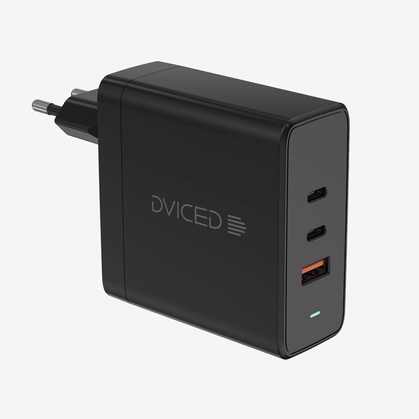 Dviced Wall charger 65W GaN 1 USB-A, 2 USB-C EU - Black