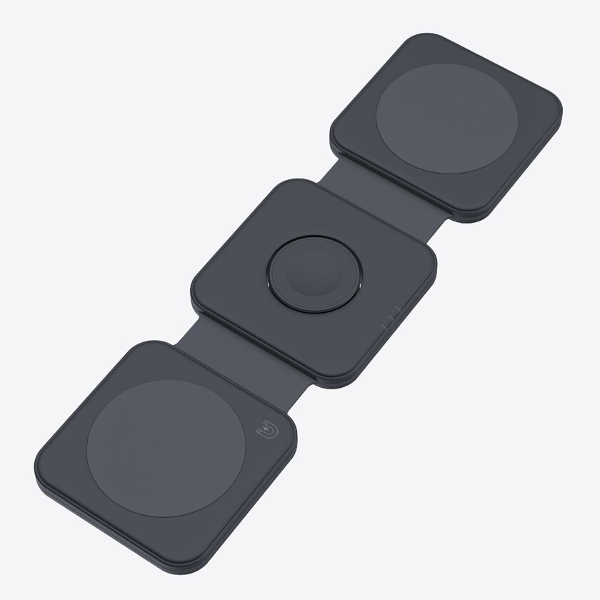 Dviced 3-in-1 foldable magnetic wireless charger - Black