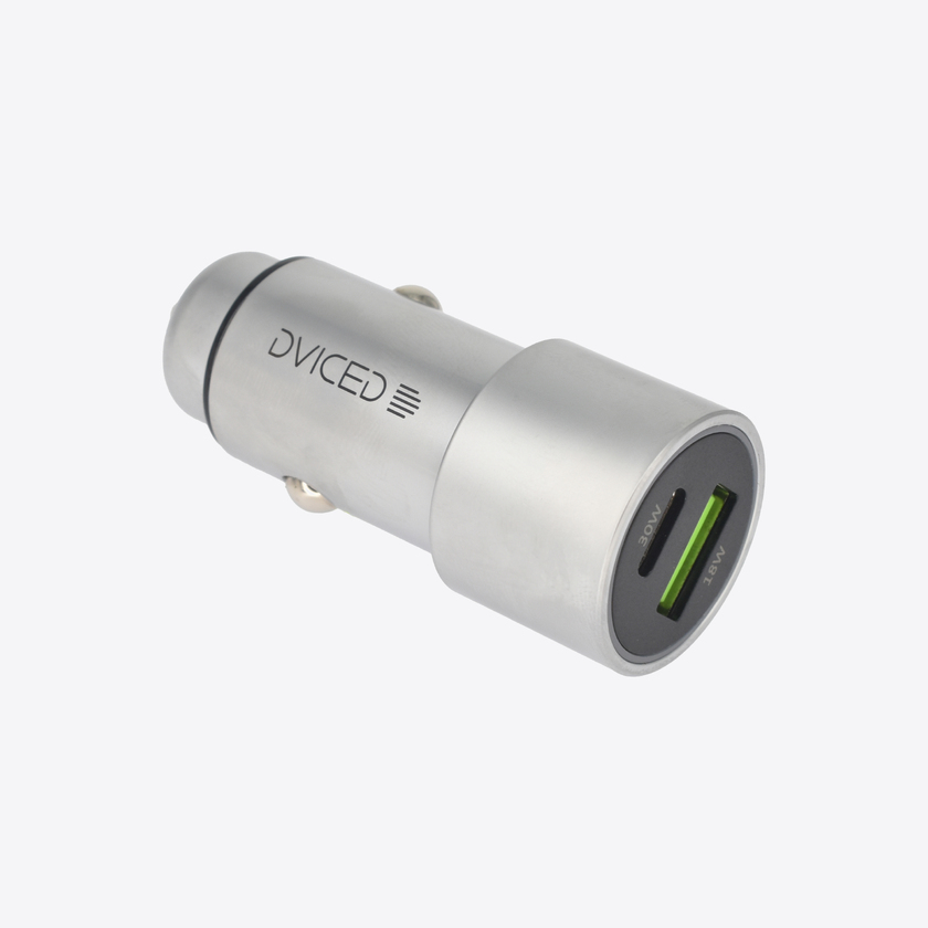 Dviced Car charger 1 USB-A 1 USB-C - Metal