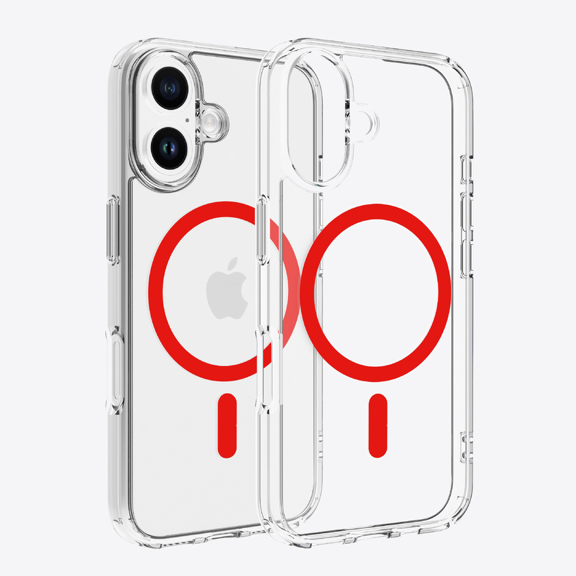 Dviced Magsafe iPhone 16 clear case - Red