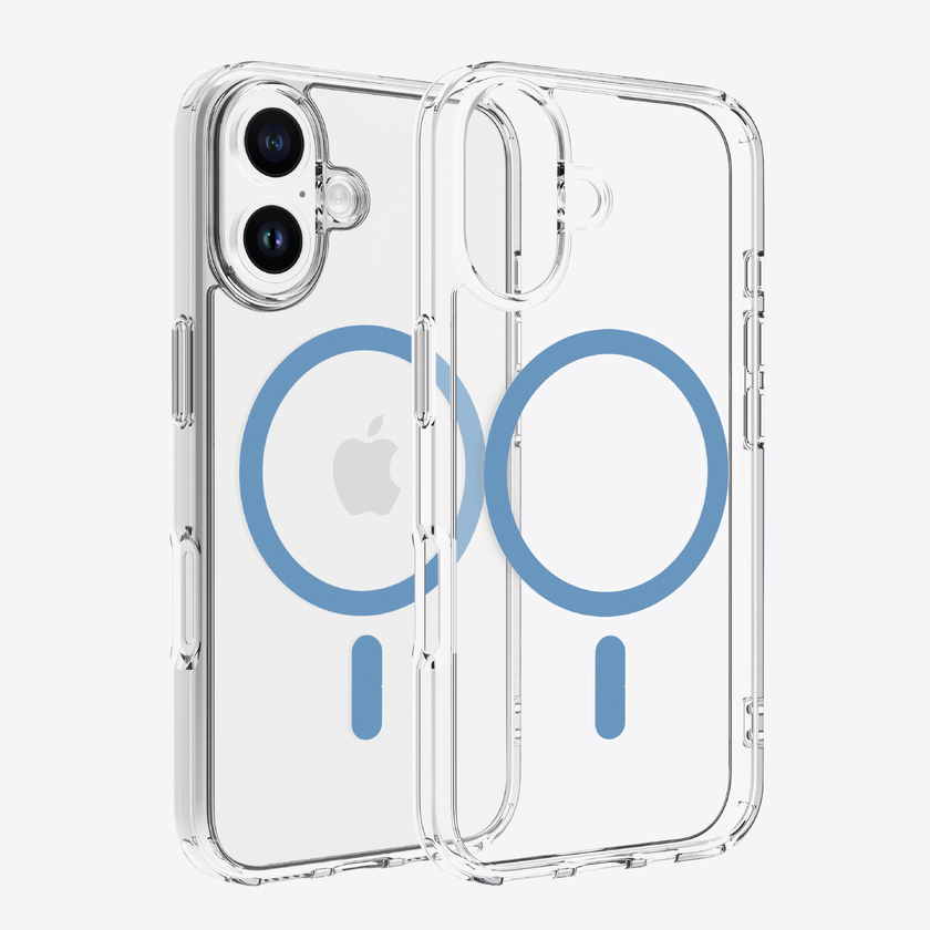 Dviced Magsafe iPhone 16 clear case - Blue