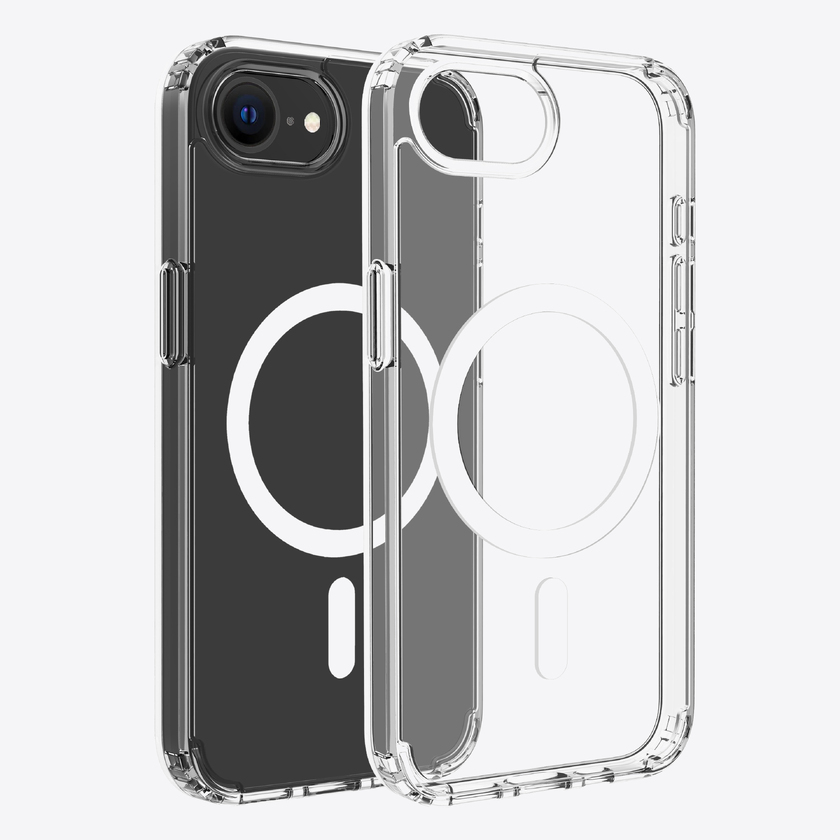 Dviced Magnetic iPhone 17e/16e clear case - White