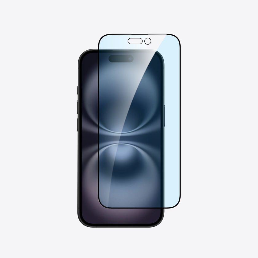 Dviced Anti-blue light tempered glass screen protector edge to edge for iPhone 16 Plus with applicator