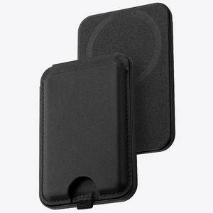 Dviced Leather magsafe foldable cardholder and stand - Black