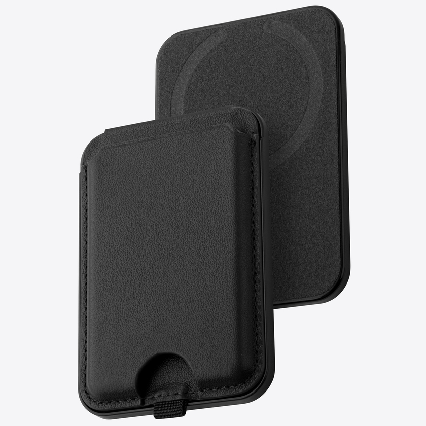 Dviced Leather magsafe foldable cardholder and stand - Black