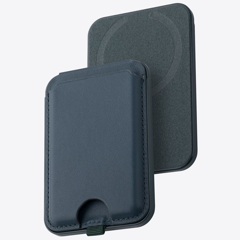 Dviced Leather magsafe foldable cardholder and stand - Blue