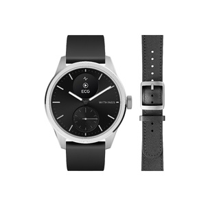 Withings Bundle Scanwatch 2 / 42mm (including Leather wristband Black Noir 20mm) - Black