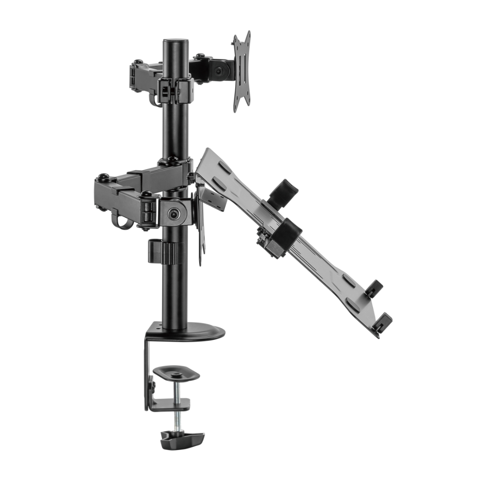 Стойка за монитор с поставка за лаптоп