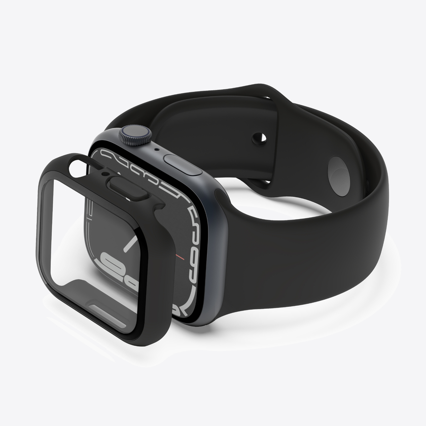 Belkin SCREENFORCE TemperedCurve 2 in 1 AM Screen Protector - Series 4-9/SE - 40/41mm - Black
