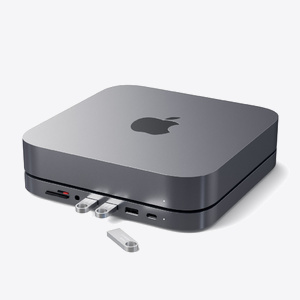Satechi Aluminium Type-C Stand and Hub за Mac Mini Space Gray