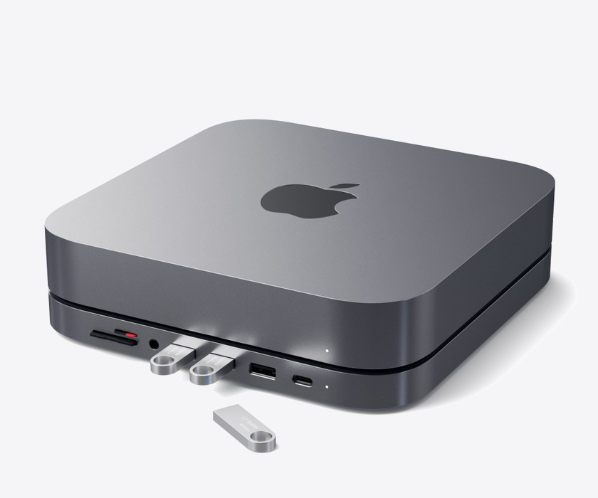 Satechi Aluminium Type-C Stand and Hub за Mac Mini Space Gray