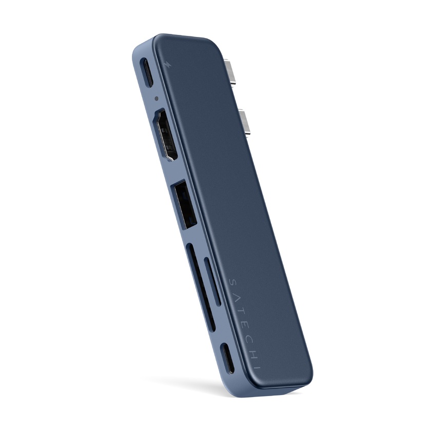 Satechi USB-C Snap Hub (1x HDMI 4K 60Hz, 1x USB-C up to 5 Gbps, 1x USB-A 3.0 up to 5 Gbps, 1xUSB-C PD, 1x microSD/ 1x SD card reader) - Indigo