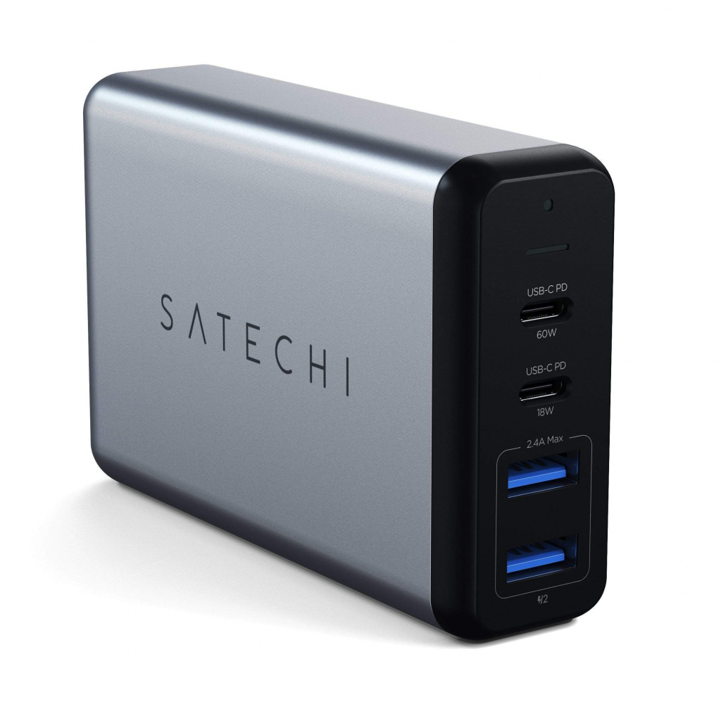Satechi 75W Dual Type-C PD Travel Charger Space Gray