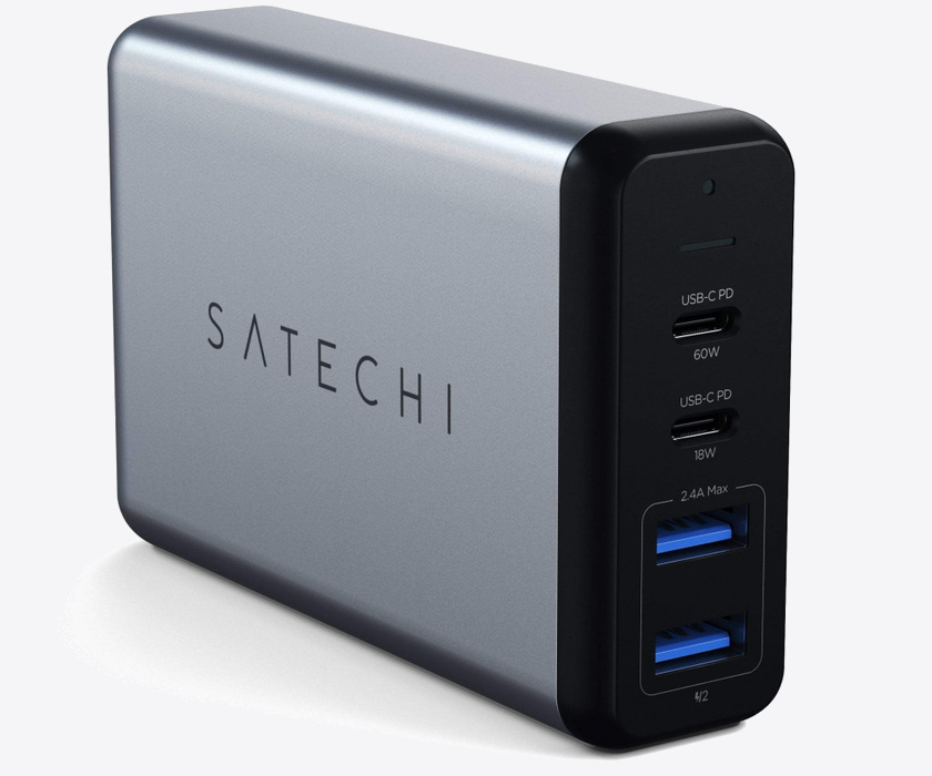 Satechi 75W Dual Type-C PD Travel Charger Space Gray