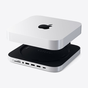 Satechi Aluminium Type-C Stand and Hub for Mac Mini w/ SSD Enclosure - Silver
