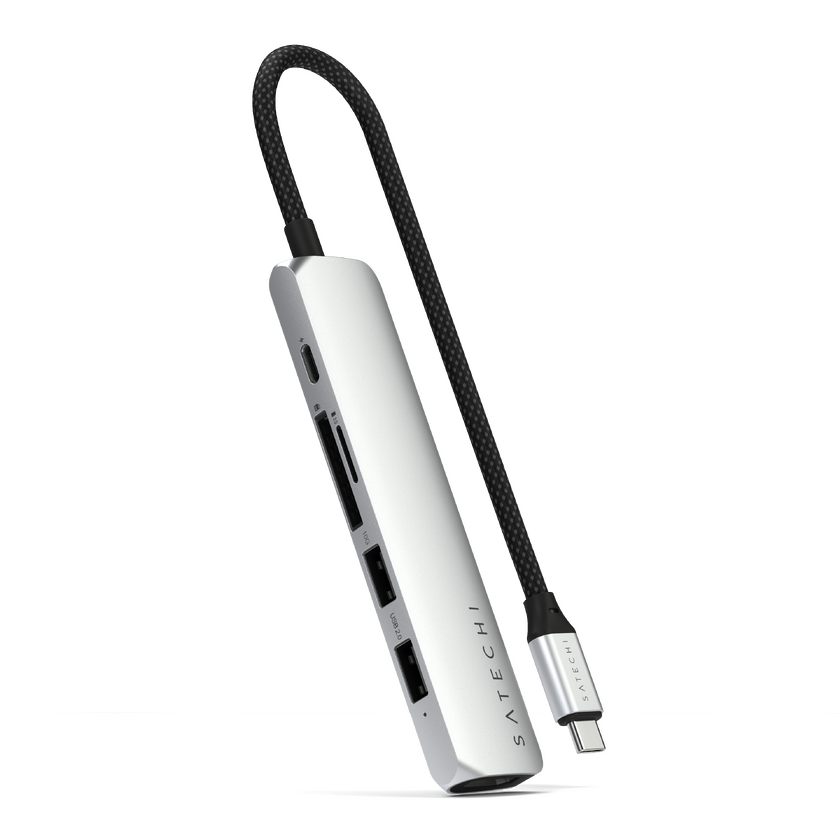 Satechi 6-in-1 USB-C Slim Multiport Adapter - Silver