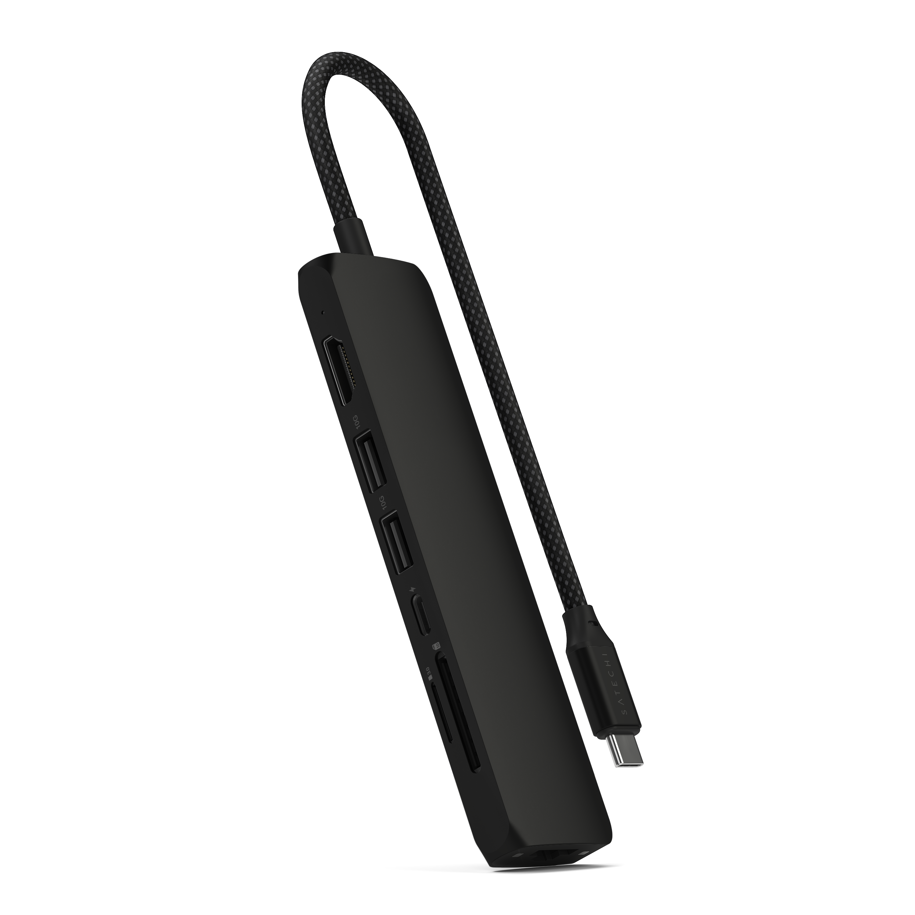 Satechi 7-in-1 USB-C Slim Multiport Adapter with Ethernet - Black