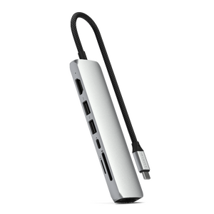 Satechi 7-in-1 USB-C Slim Multiport Adapter with Ethernet - Silver