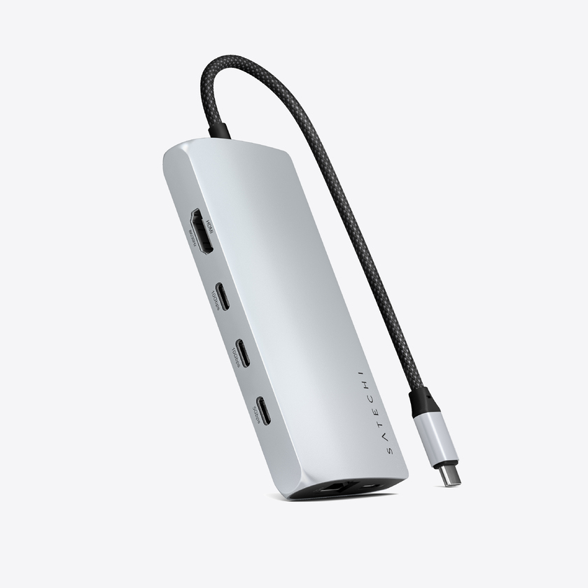 Satechi USB-C MultiPort Adapter 8K with Ethernet V3 - Silver
