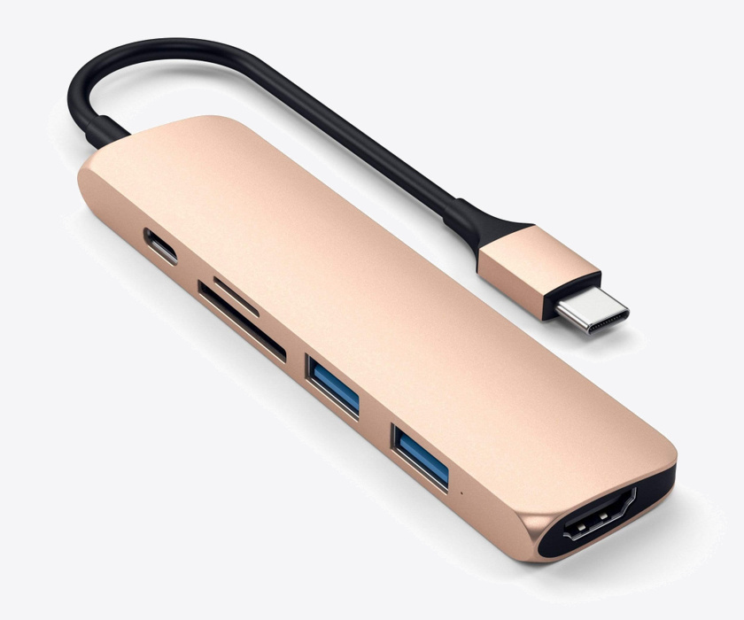Satechi Type-C Slim Multiport Adapter V2 Gold
