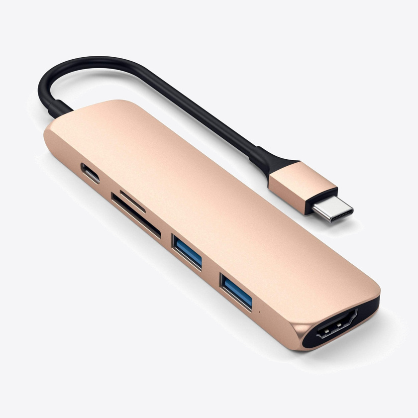 Satechi Type-C Slim Multiport Adapter V2 Gold