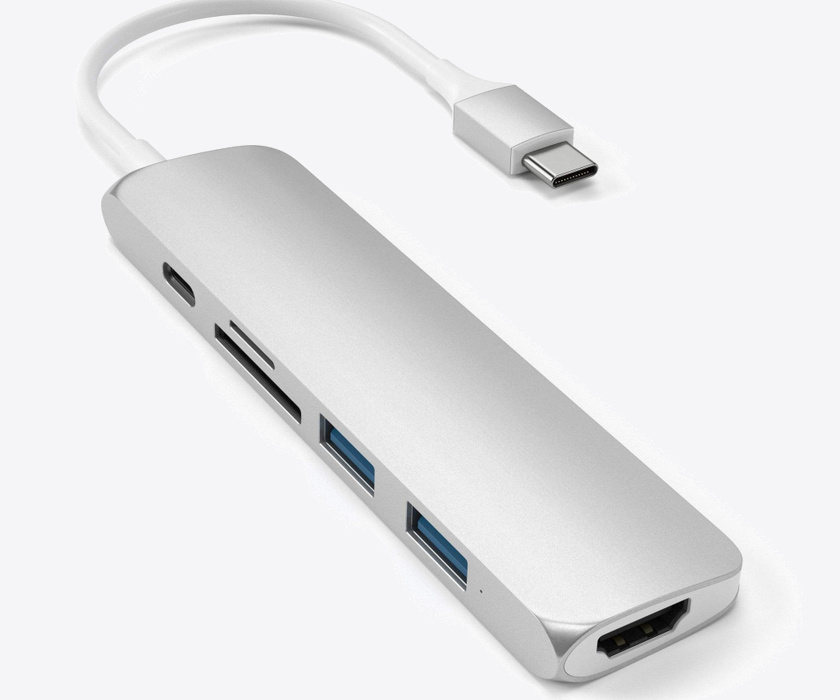 Satechi Type-C Slim Multiport Adapter V2 Silver