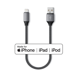 Satechi USB-A to Lightning Braided Cable 25cm - Grey