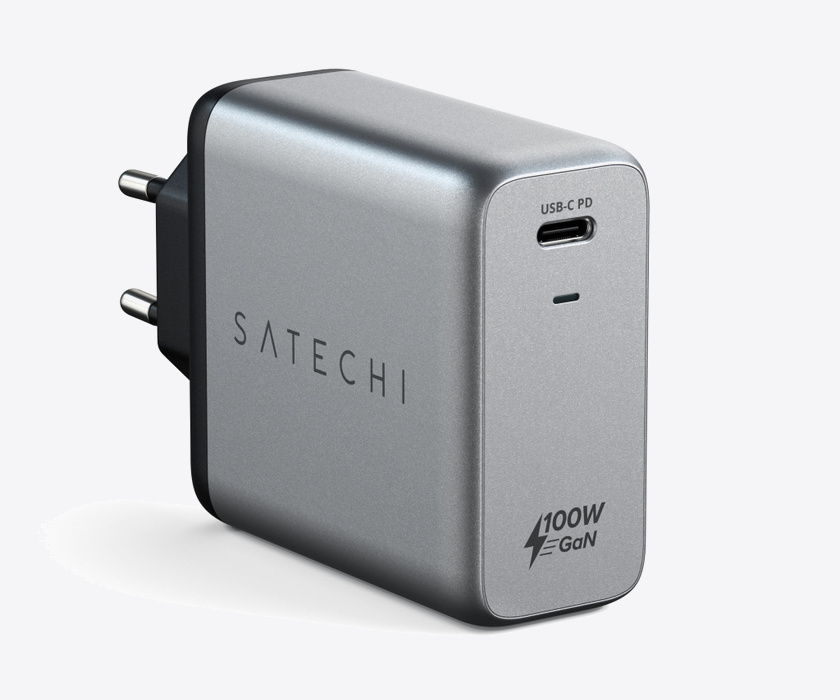 Satechi 100W USB-C PD Wall Charger Gallium Nitride (GaN) charging - Space Grey