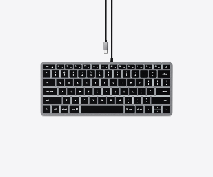 Satechi Slim W1 USB-C Backlit Wired Keyboard US Space Grey