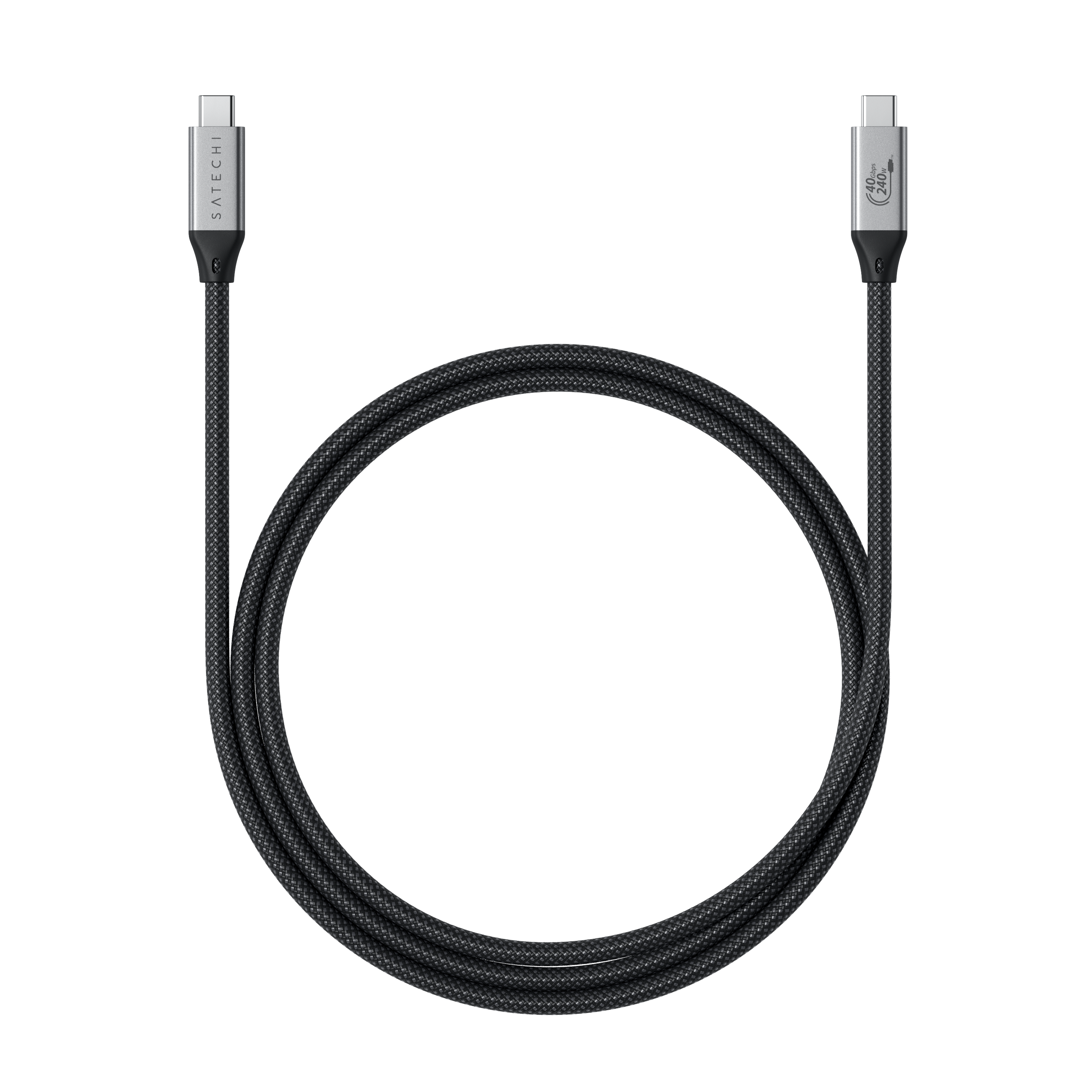 Satechi USB4 Pro Braided Cable 1.2m (PD240W,40Gbps data,8K/60Hz or 4K/120Hz) - Black