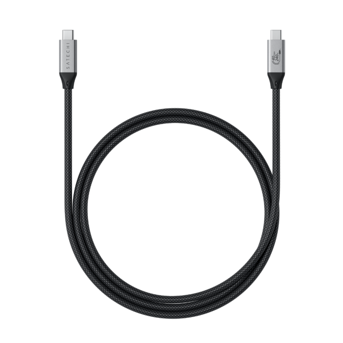 Satechi USB4 Pro Braided Cable 1.2m (PD240W,40Gbps data,8K/60Hz or 4K/120Hz) - Black