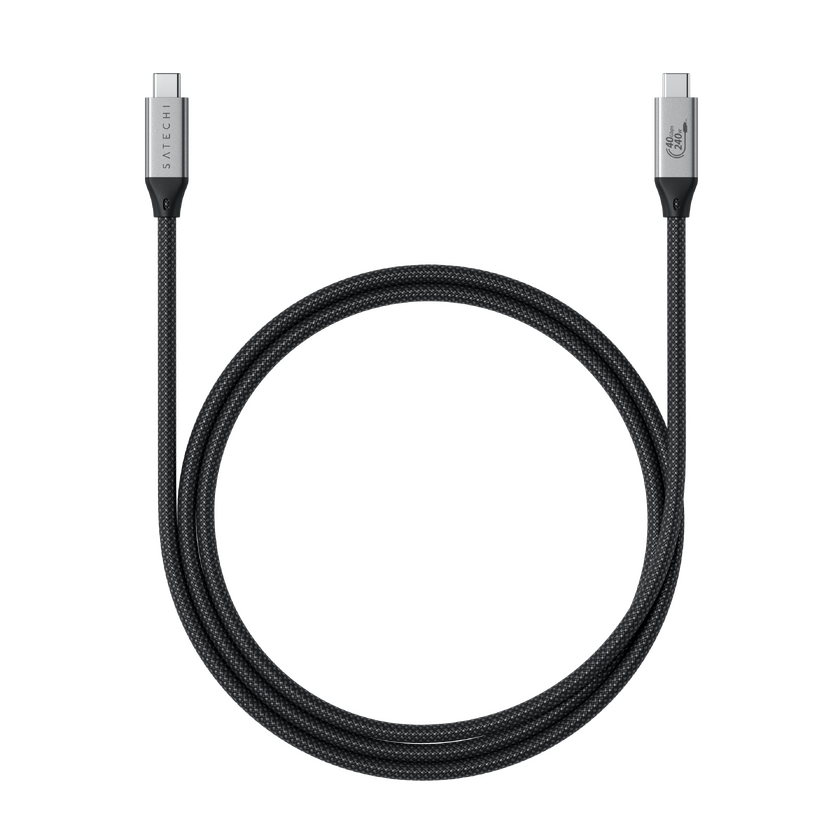 Satechi USB4 Pro Braided Cable 1.2m (PD240W,40Gbps data,8K/60Hz or 4K/120Hz) - Black