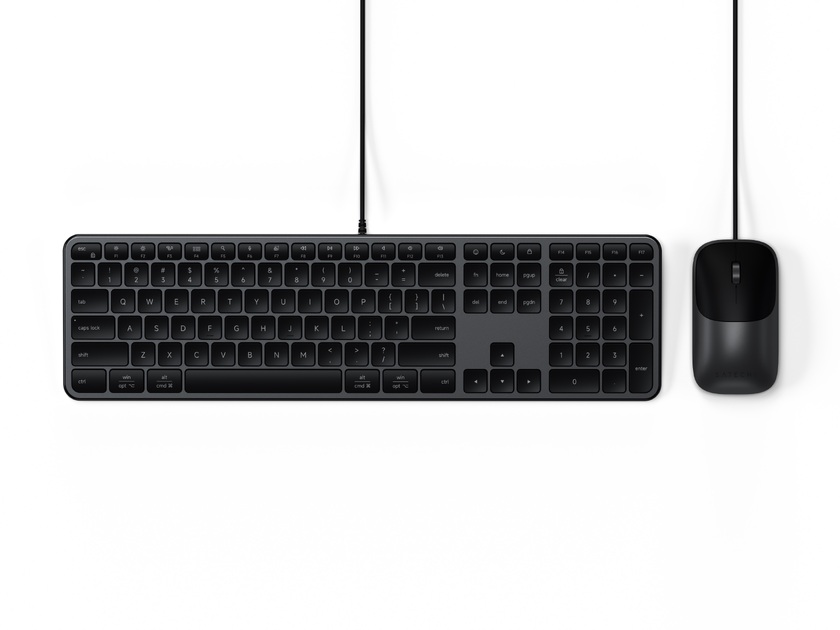 Satechi Slim CLX3 Wired Combo (Keyboard and Mouse) - US English - Space Black